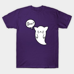 Halloween Boo Ghost Cat Version Purple T-Shirt